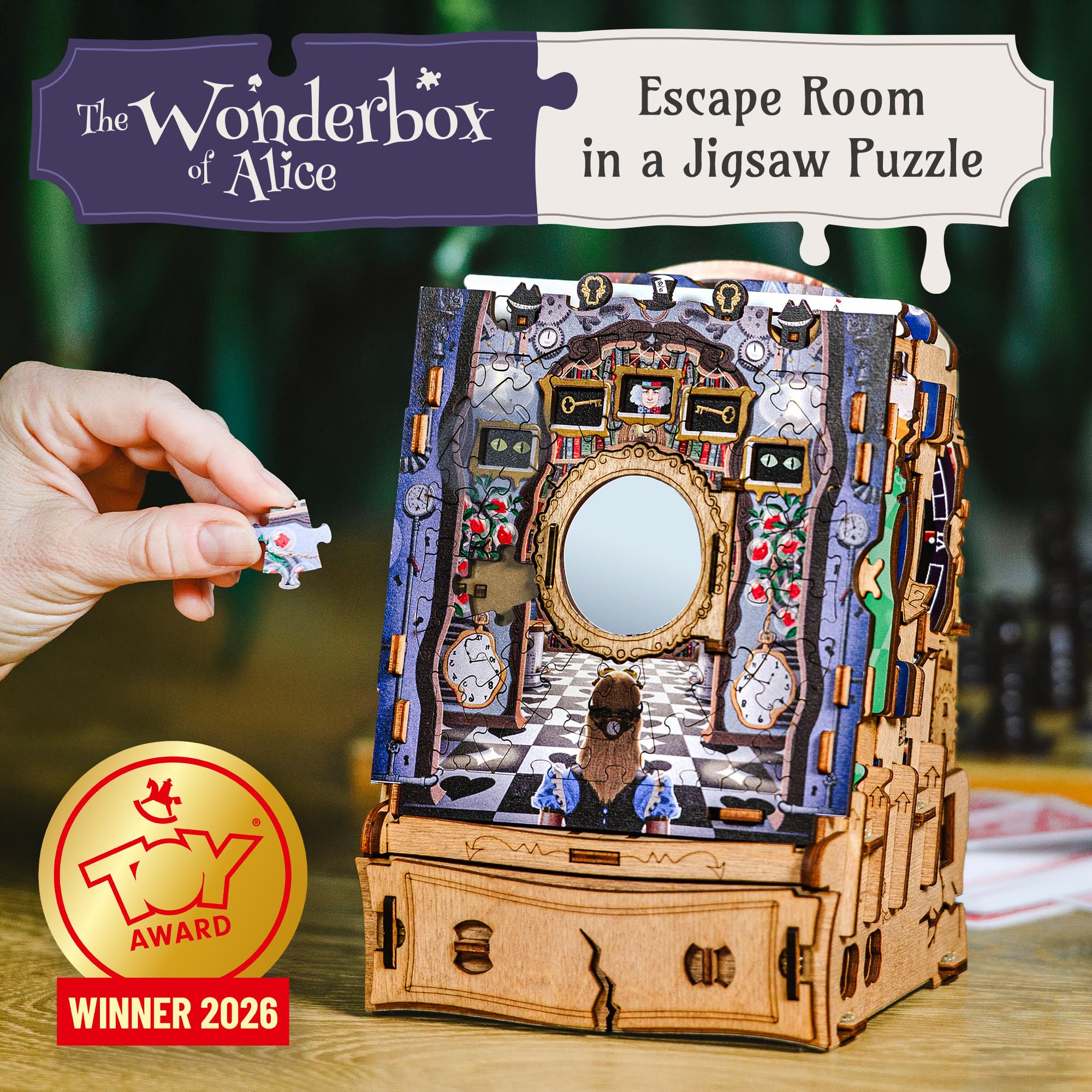 Amazon.co.jp: Cluepuzzle （アリスの不思議な箱） | 木製の3Dパズル